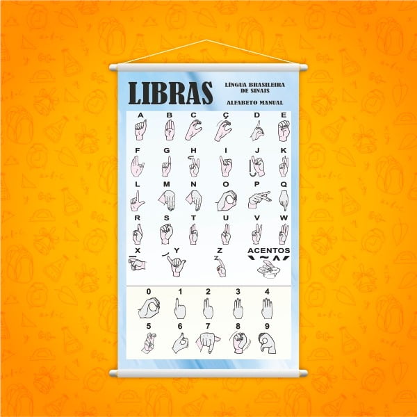 Banner Numerais Em Libras Mural Libras Mapas Escolares