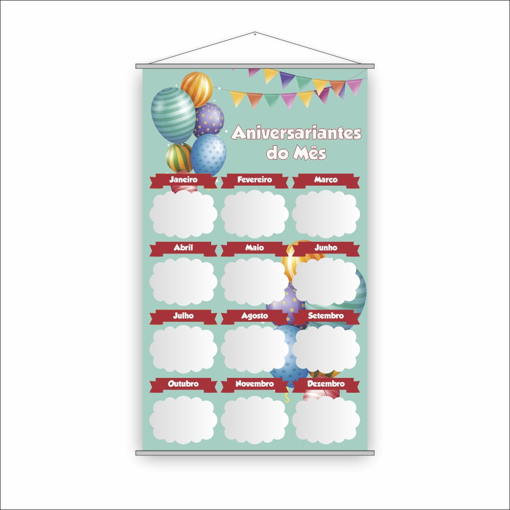 Kit de 2 Banners Escolares Calendário e Aniversariantes + Chamadinha 30  alunos - Loja PlimShop