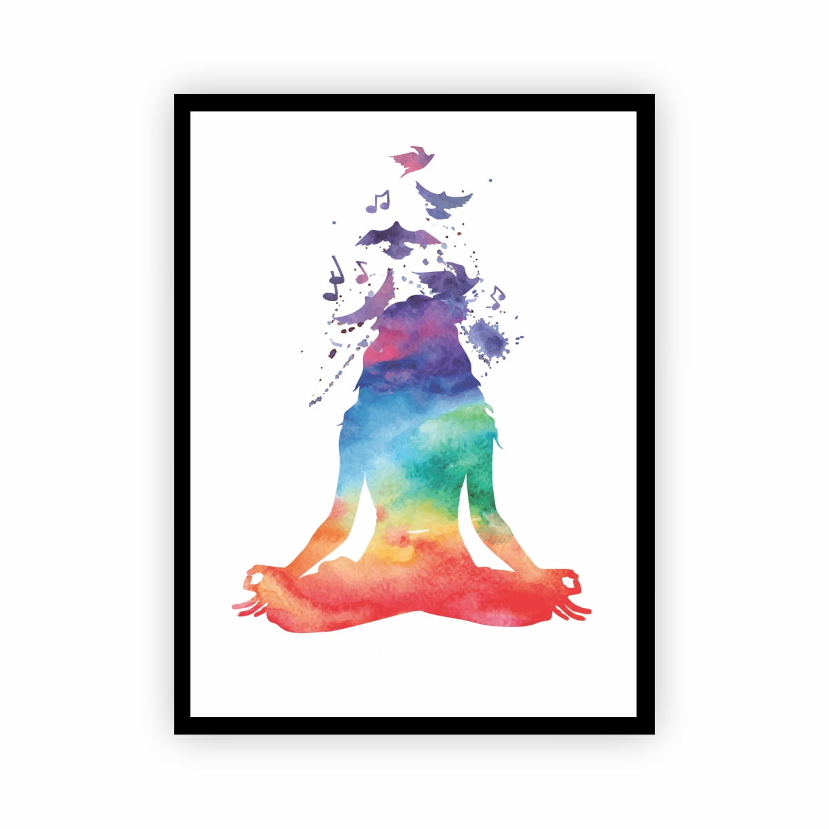 Quadro Namastê - Meditação - Yoga - Reiki - Chakra com Moldura