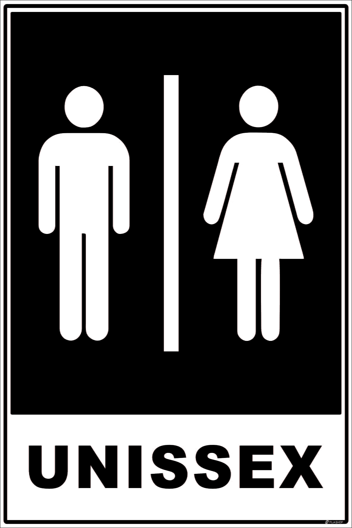Kit 5 Placas Banheiro Unissex Para Todos Exclusivo 20x15cm - Loja PlimShop