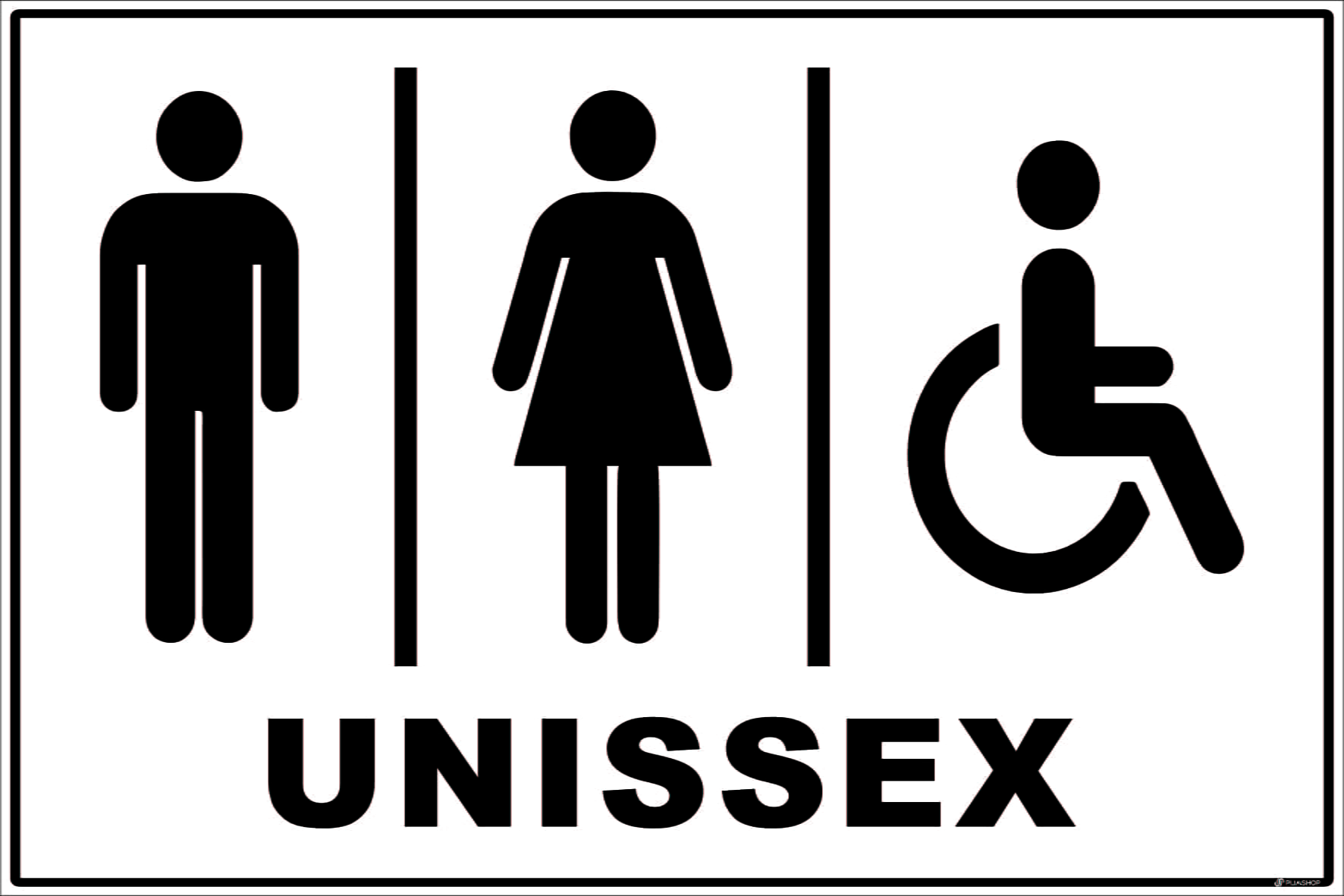 Kit 6 Placas Banheiro Unissex Exclusivo Para Todos 20x15cm - Loja PlimShop