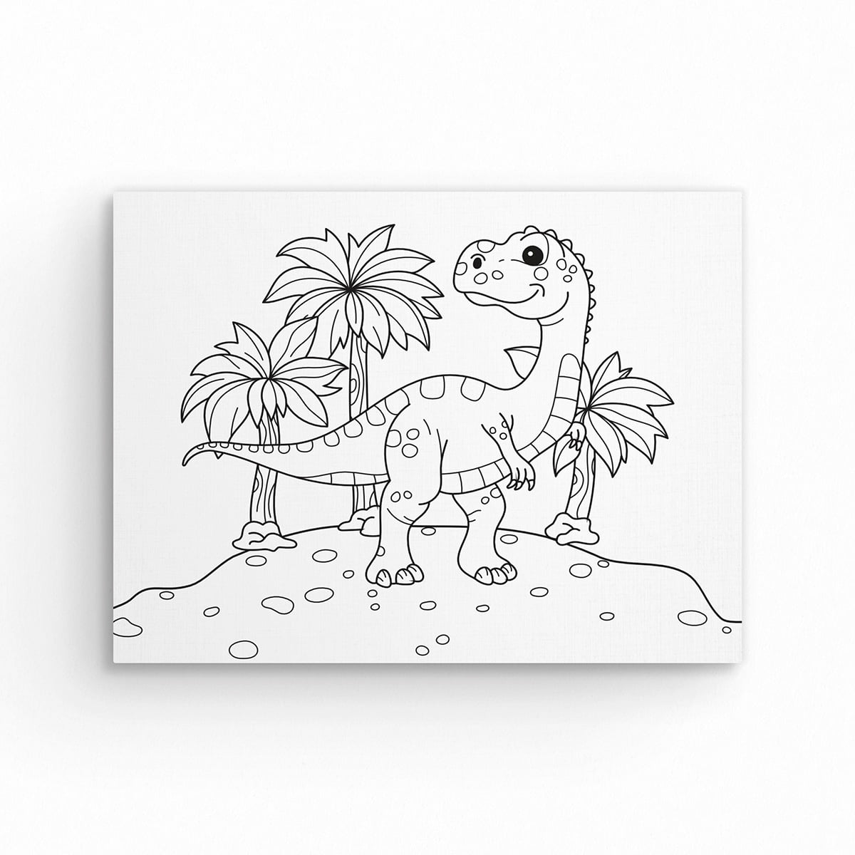 Tela Para Pintura Infantil Colorir Pintar Canvas Dinossauro com