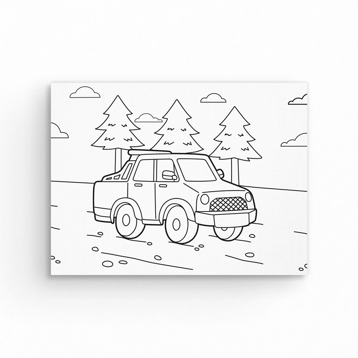 Tela Para Pintura Infantil Colorir Pintar Canvas Carro com Tinta e Pincel