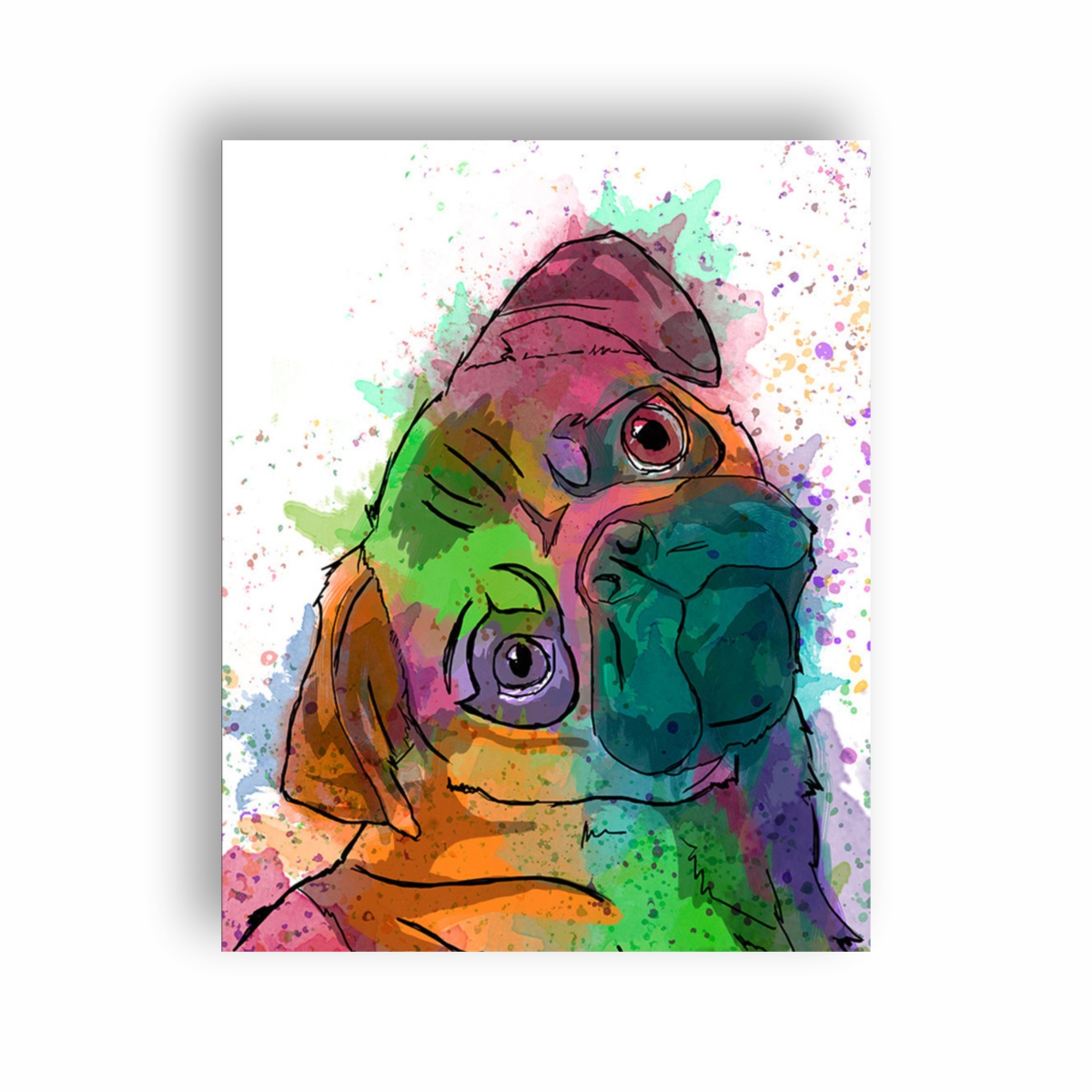Quadro Cachorro Pug - Animais Decorativo em tela Canvas