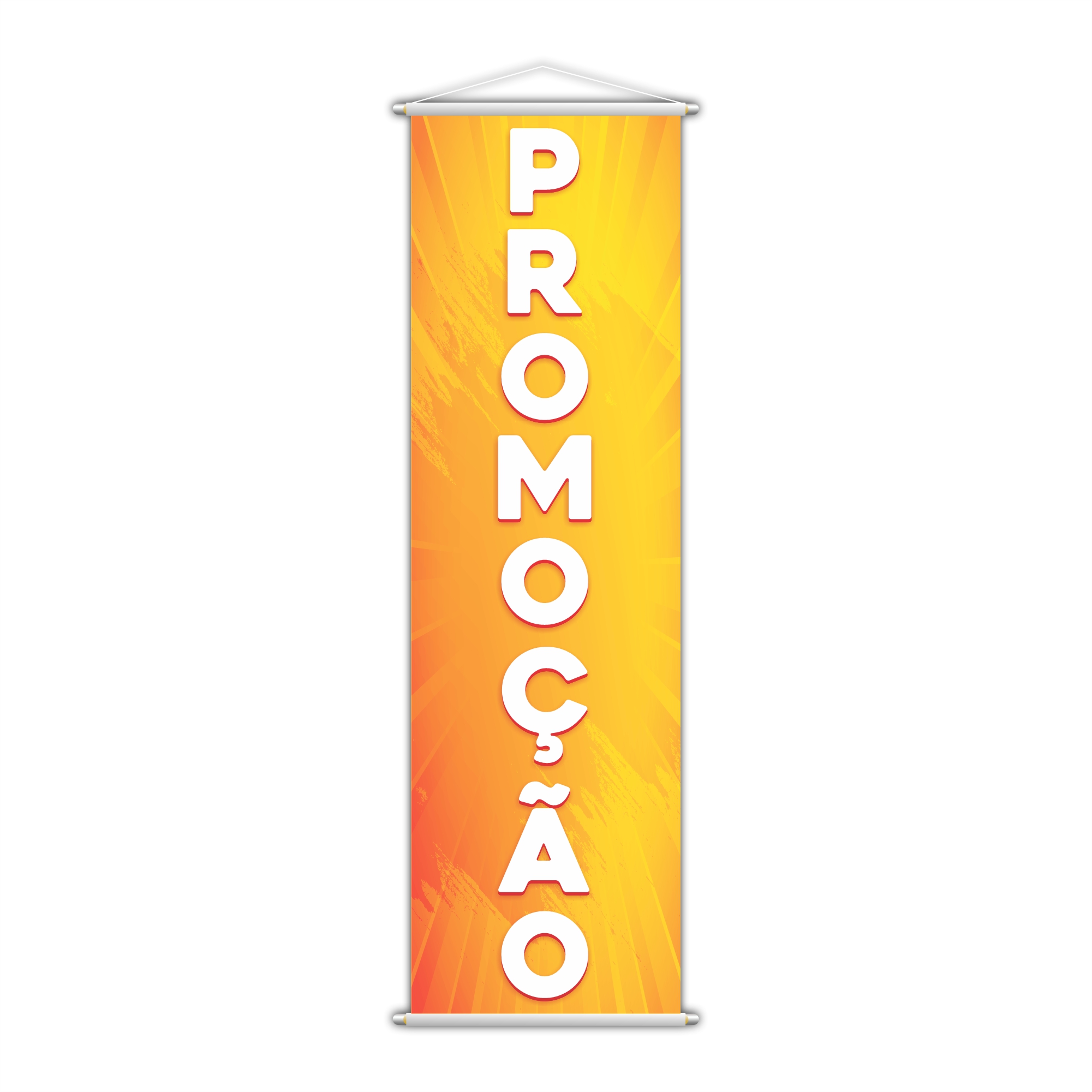 Banner Promoção Desconto Amarelo Lona 100x30cm