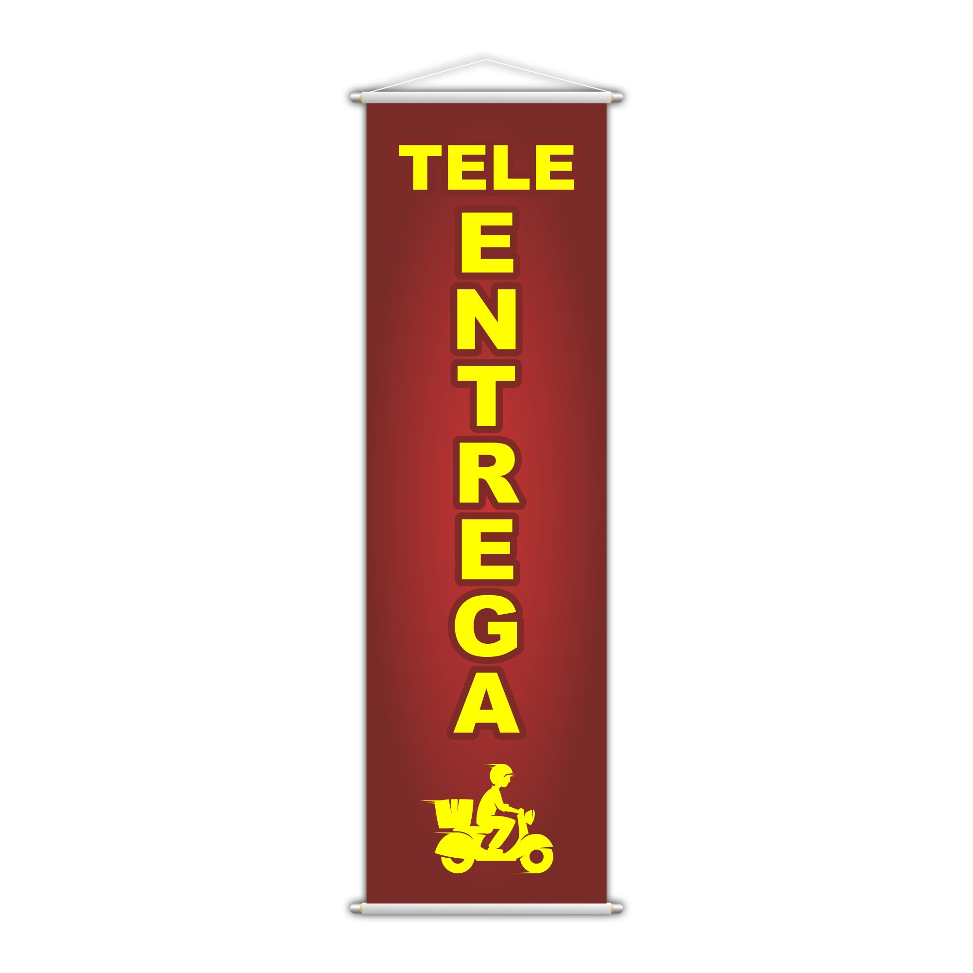 Banner Tele Entrega Delivery Serviço Confiável Lona 100x30cm