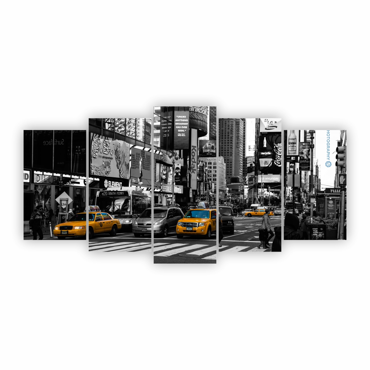Quadro Times Square Nova Iorque New York Preto e Branco MDF