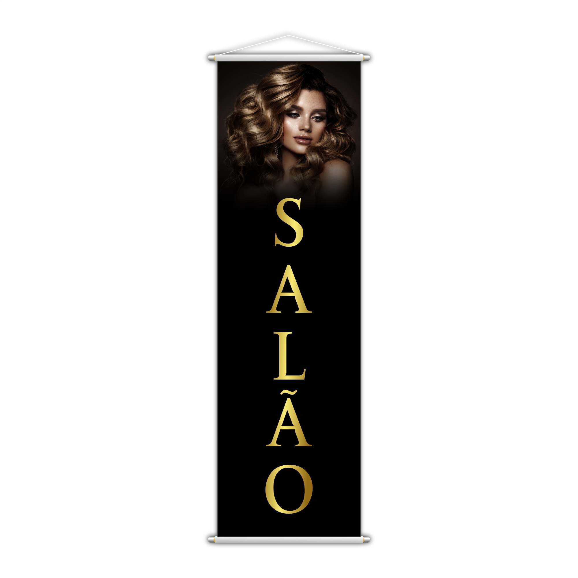 Banner Salão De Beleza Mulher Lona Serviço 100x30cm