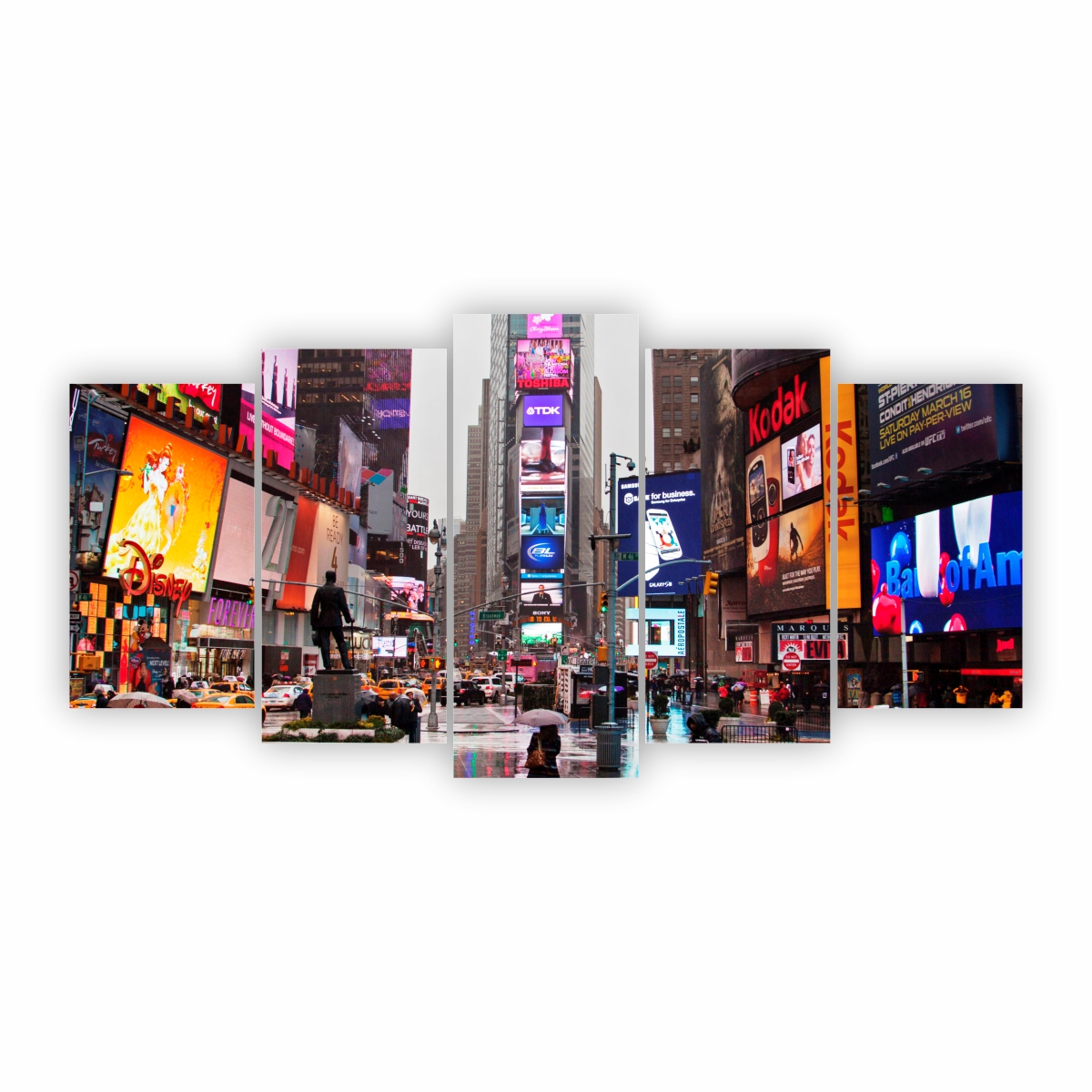 Quadro Times Square New York Nova Iorque colorido em MDF