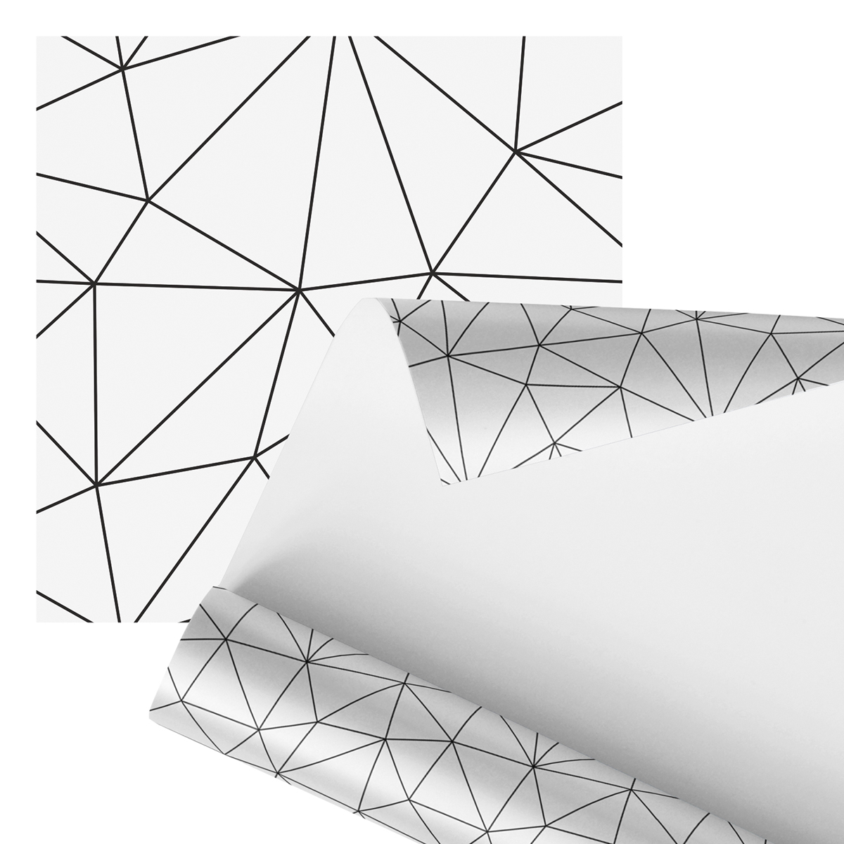 Papel De Parede Adesivo Preto e Branco Geométrico 2,80m