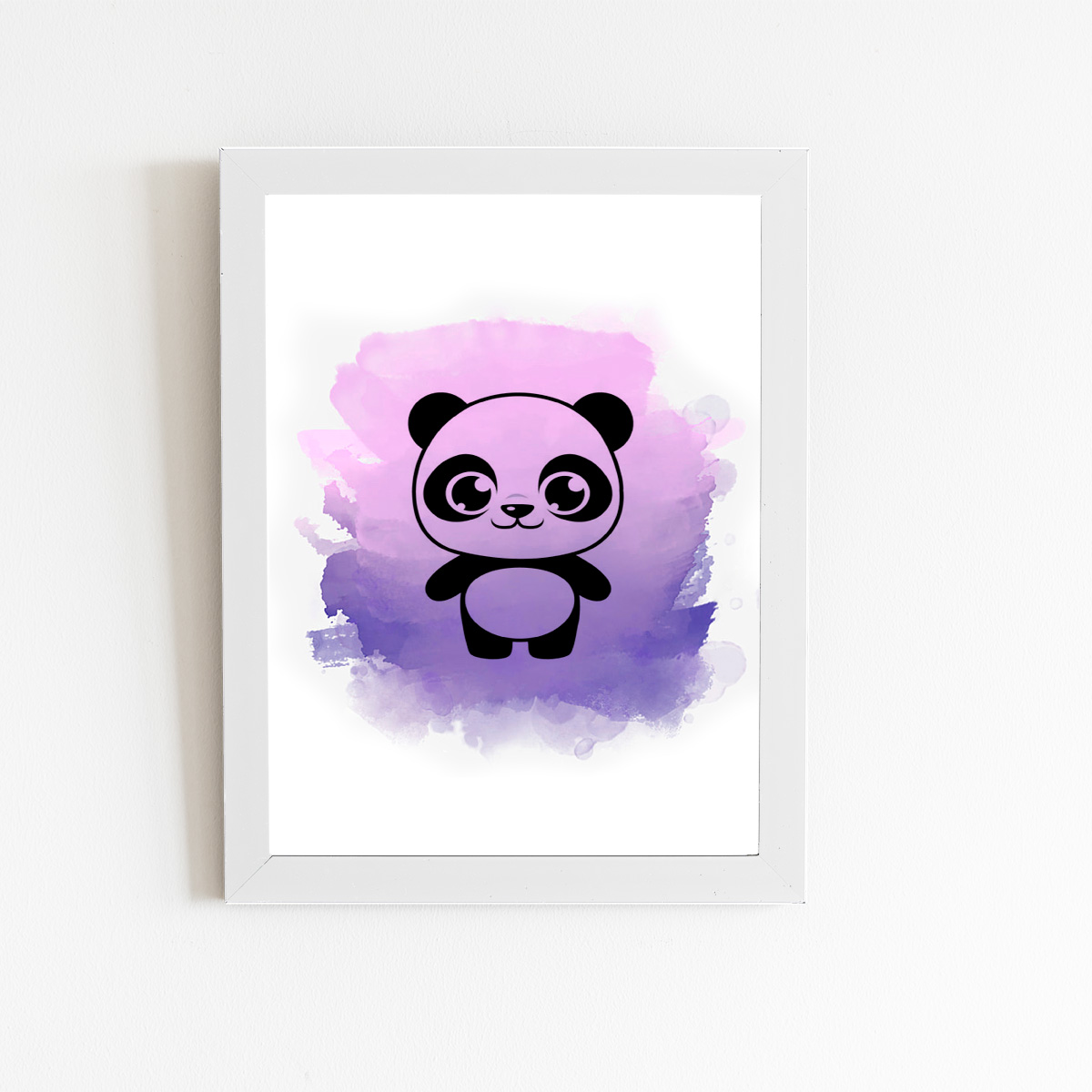 Quadro decorativo desenho animal cara de panda