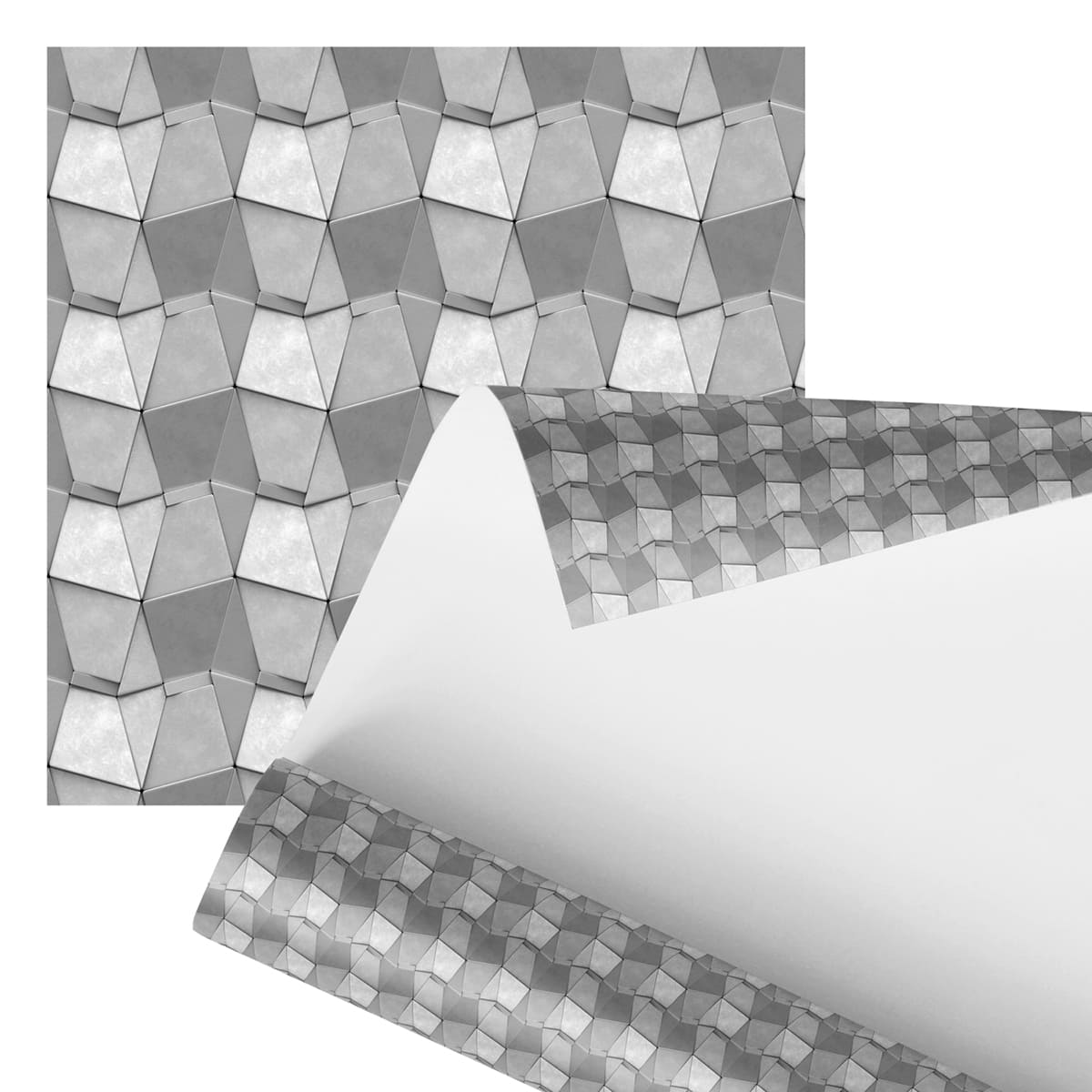 Papel De Parede Adesivo Abstrato Geométrico Metálico 2,80m