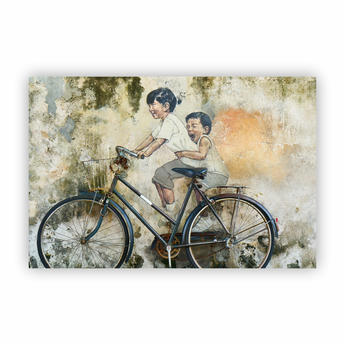 Quadro Canvas Arte Muro Bicicleta Crianças 60x40cm