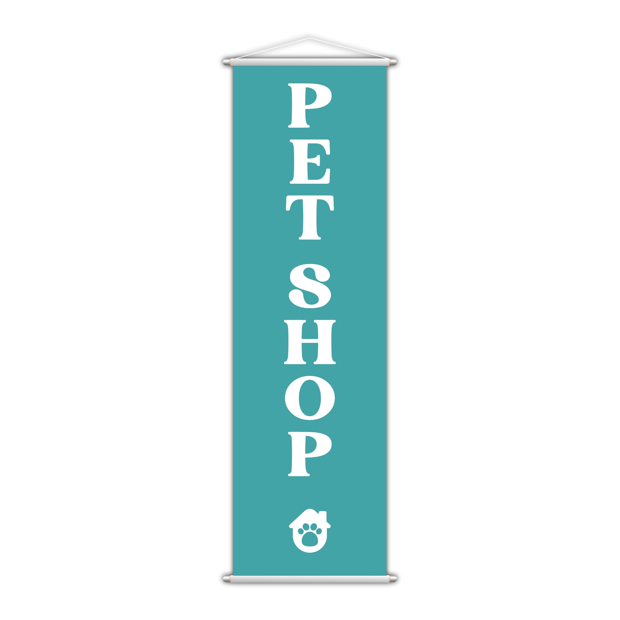 Banner Pet Shop Veterinário Animais Serviço Azul 100x30cm