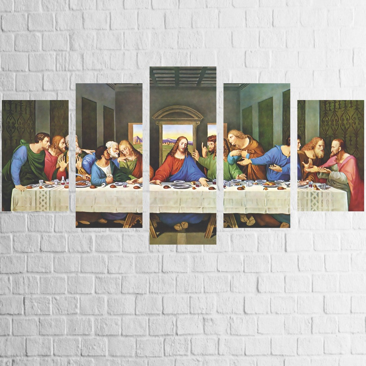Quadro Canvas Religioso Santa Ceia Jesus Cristo 110x65cm