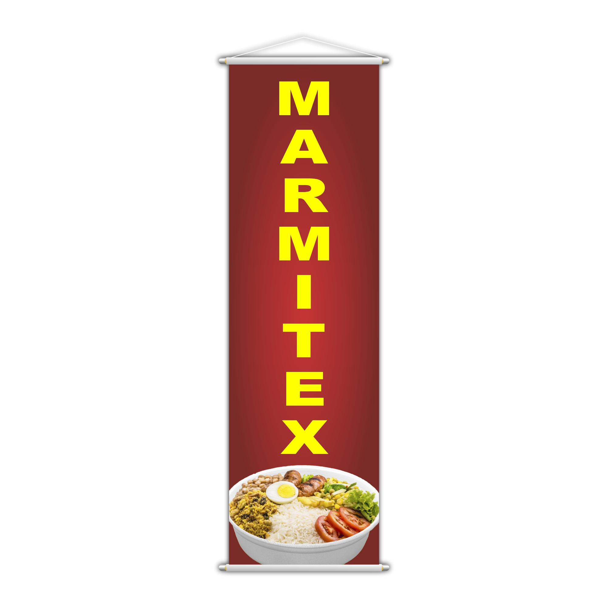 Banner Marmitex Restaurante Comida Serviço Lona 100x30cm