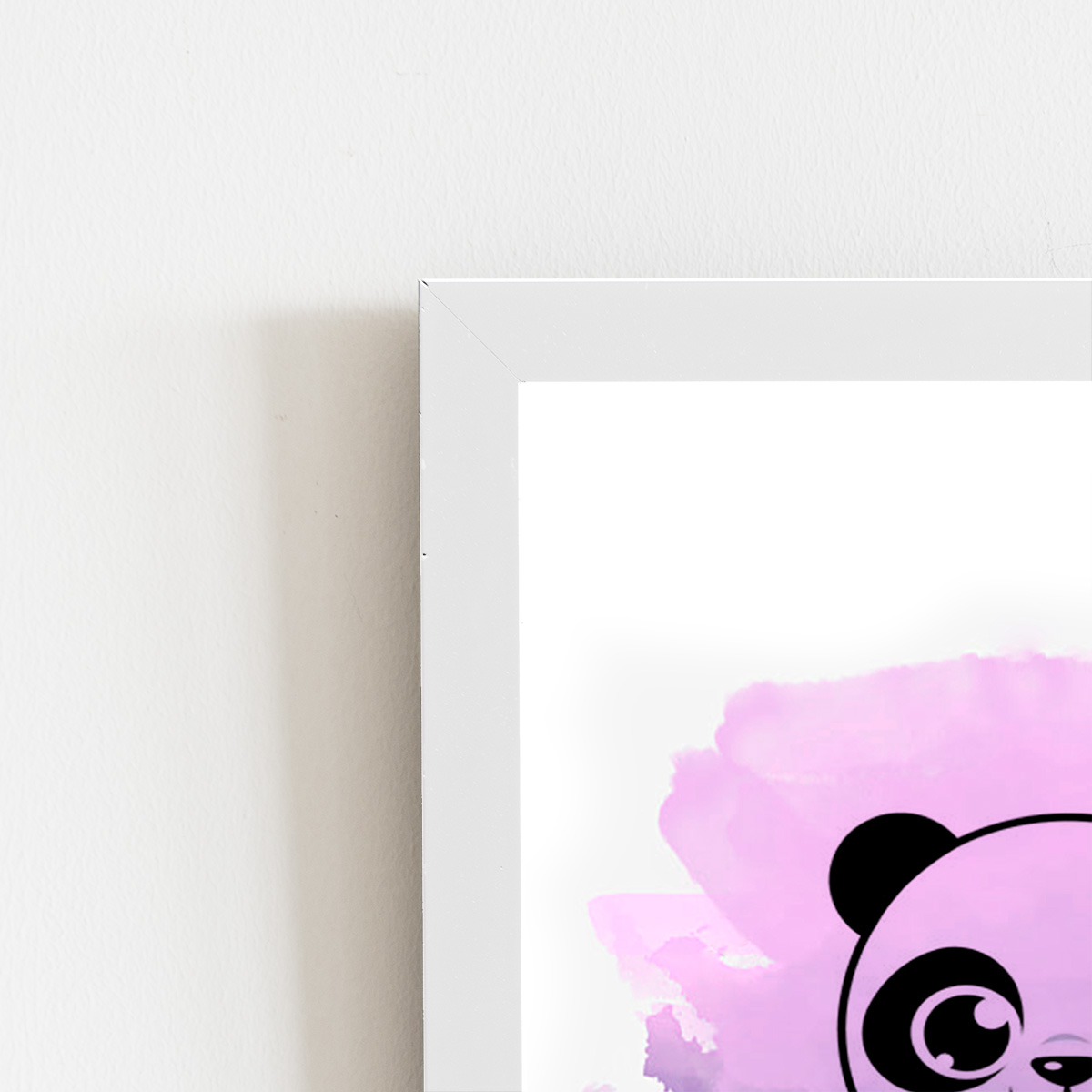 Quadro infantil Panda Desenho Preto e Branco