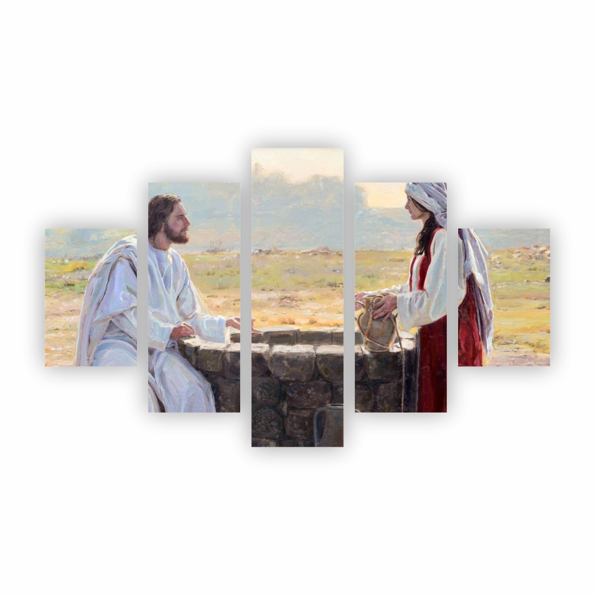 Quadro Canvas Jesus e Mulher no Poço