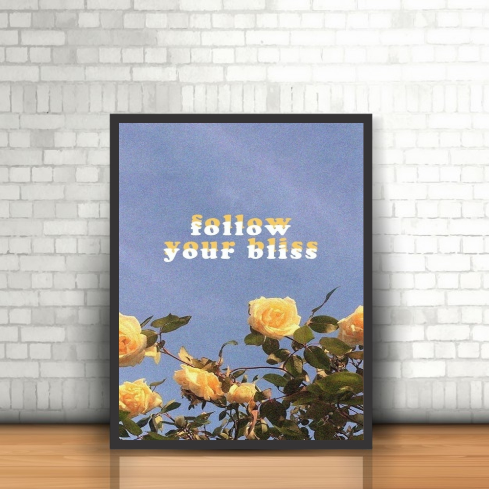 Quadro Frases Tumblr Rosas Flores Amarelas Sonhos 30x40cm