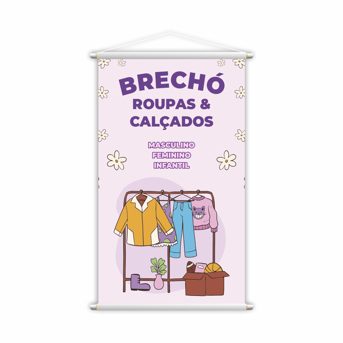 Banner Brechó Masculino, Feminino, Roupas de Calçados