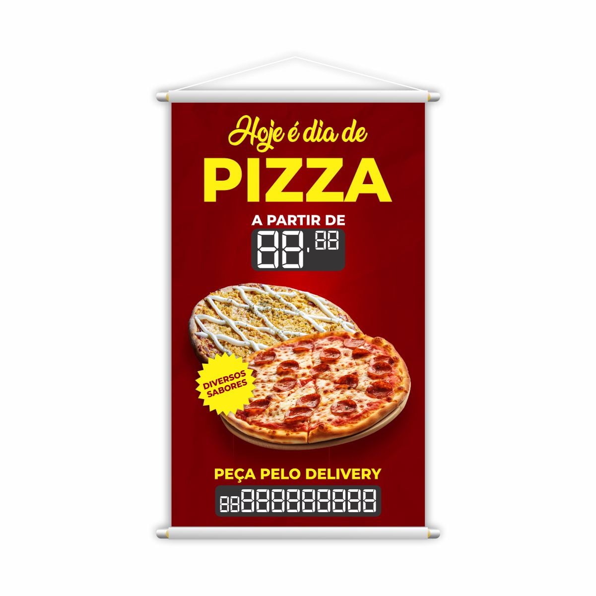 Banner Dia de Pizza Delivery Diversos Sabores Preço