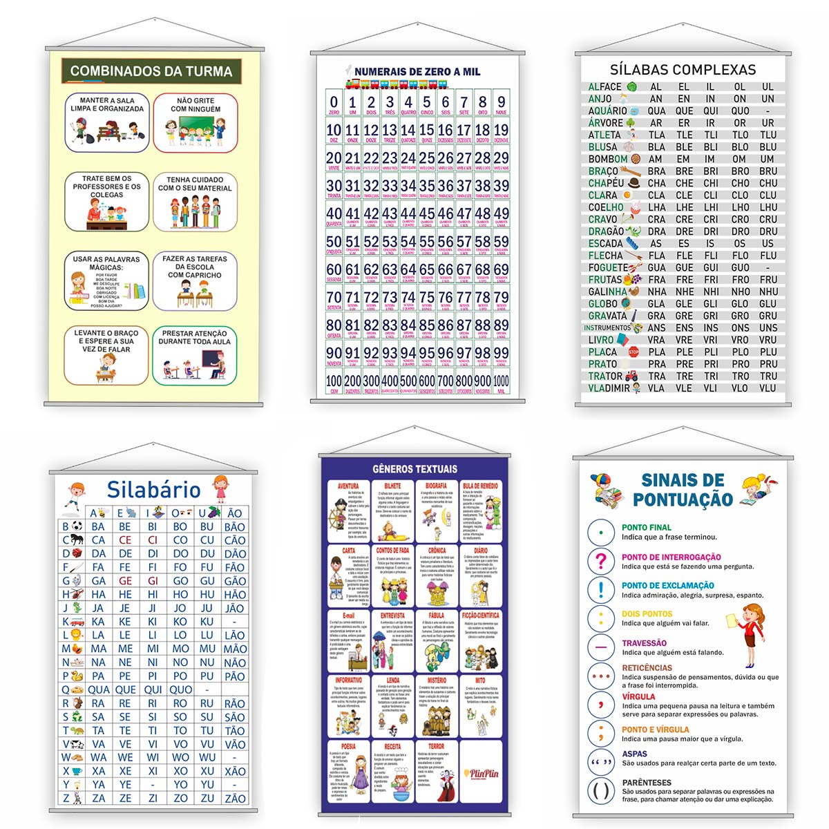 Banner Escolar Pedagógico Kit 6 Modelos