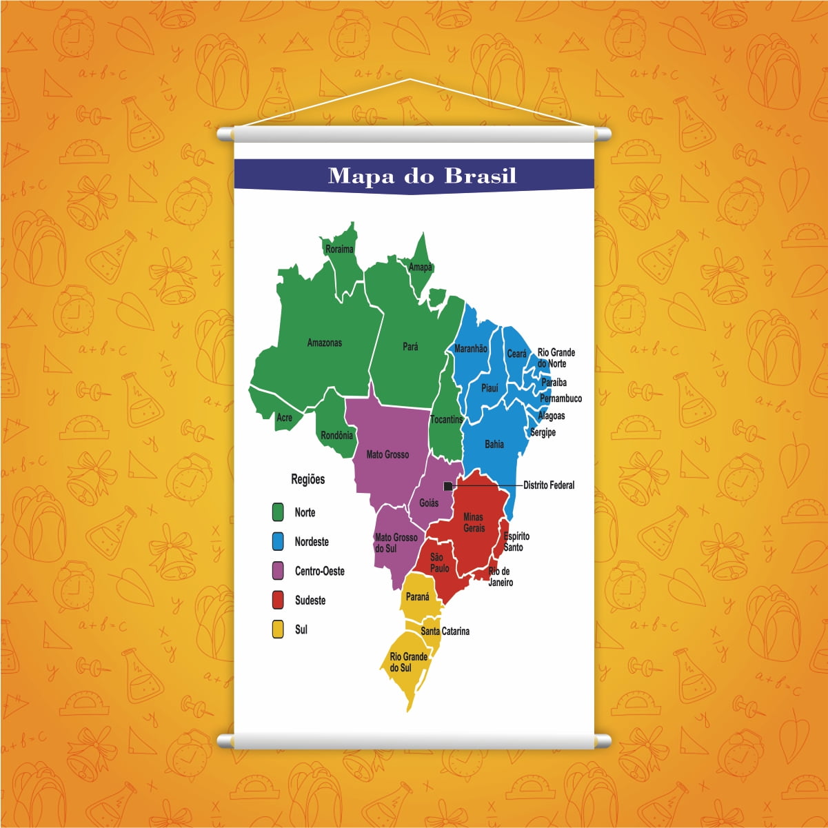 Banner Pedagógico Mapa Brasil e Regiões