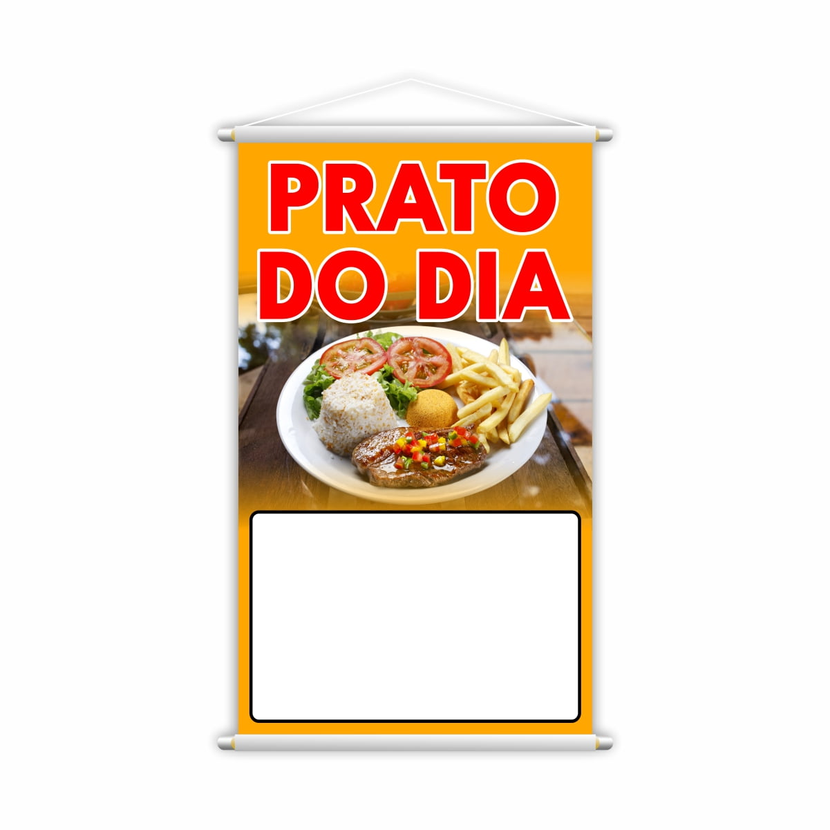 Banner Prato do Dia Restaurante com Preço Fundo Branco 