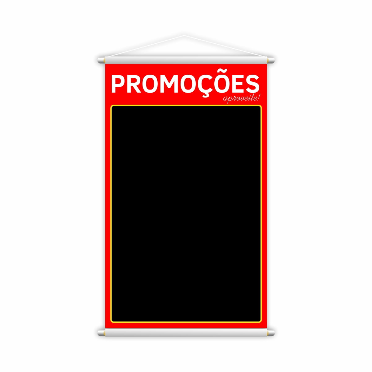 Banner Promoções Aproveite com Fundo Preto e Preço Lona