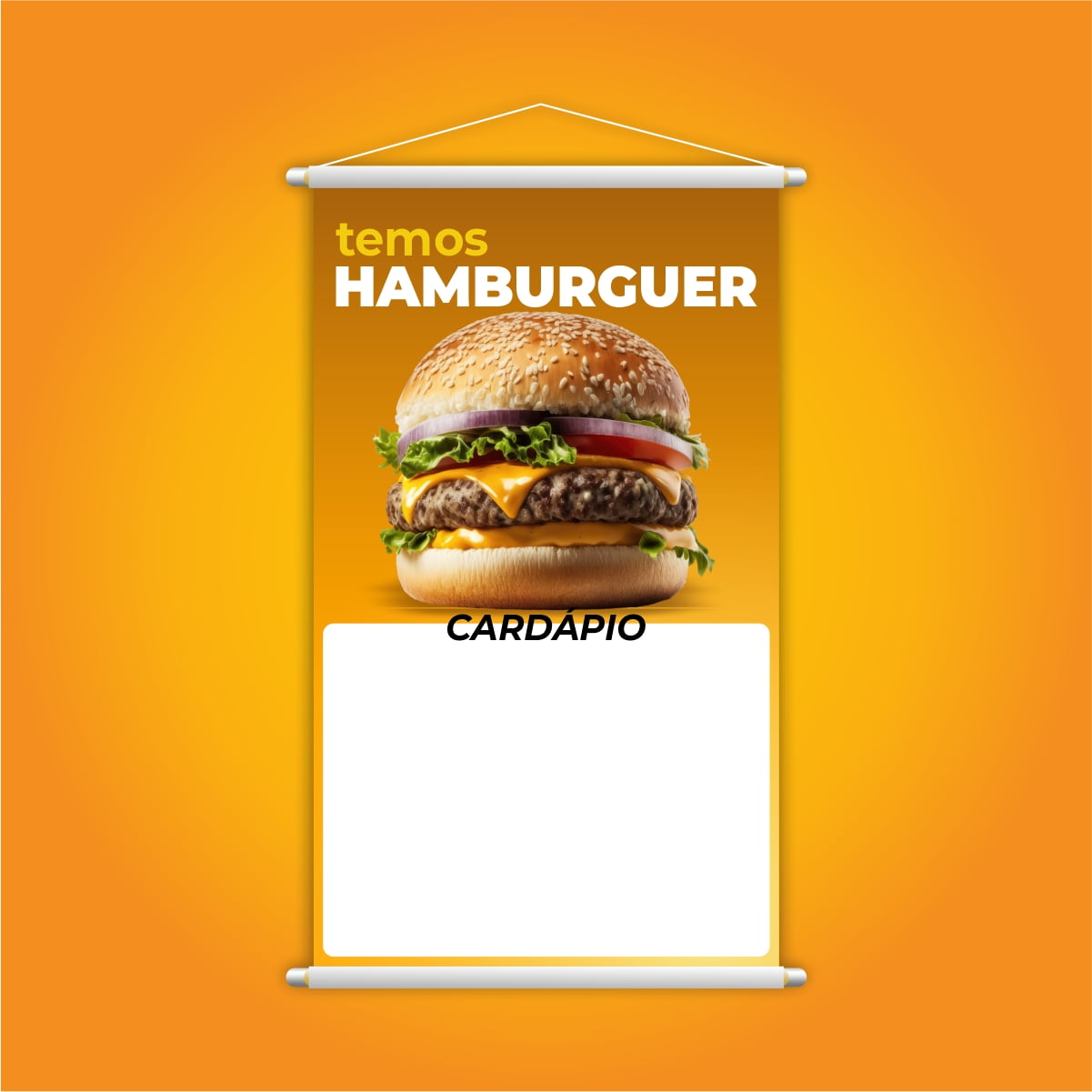 Banner Impresso em Lona Personalizado Para Hamburgueria Hamburguer