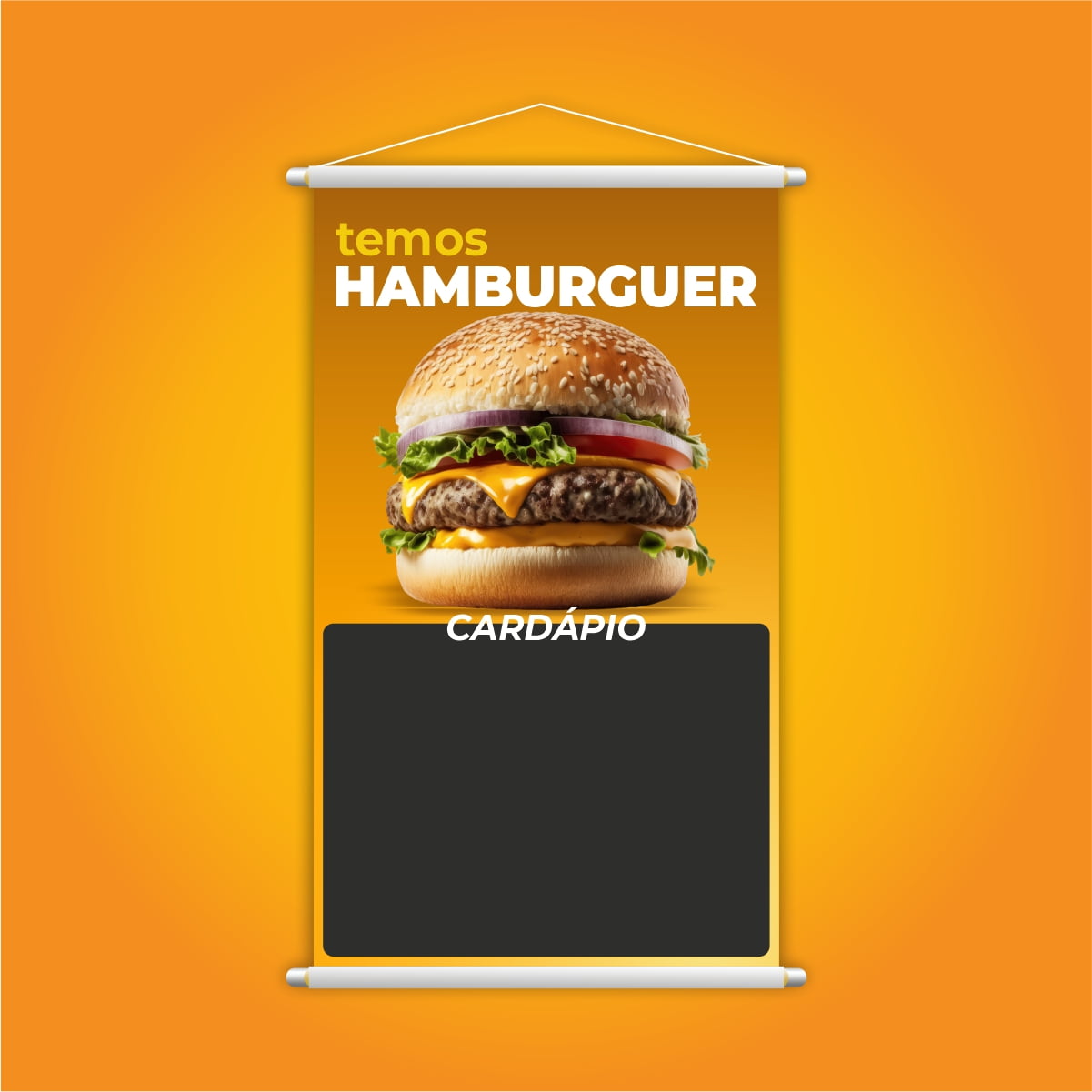 Banner Impresso em Lona Personalizado Para Hamburgueria Hamburguer