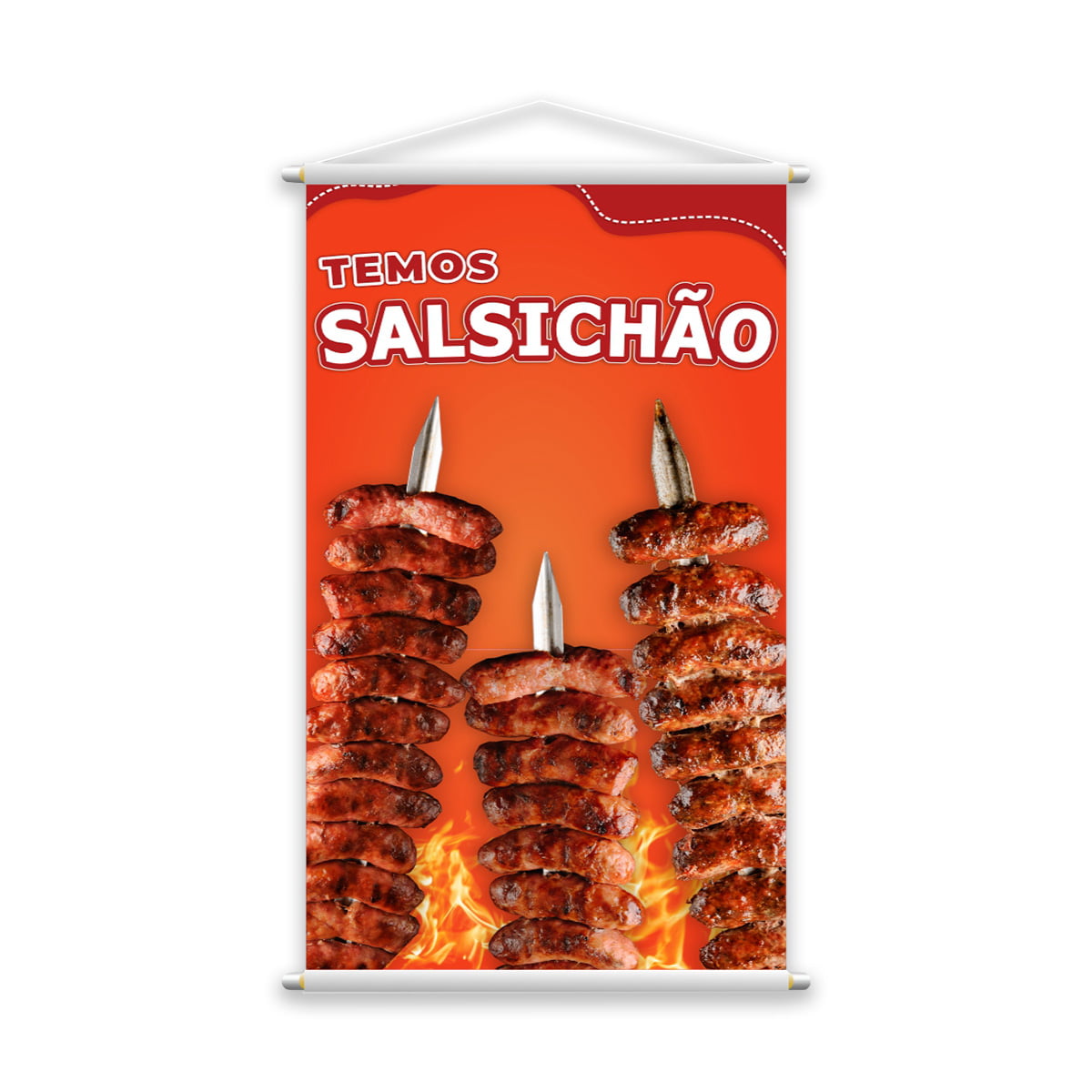 Banner Temos Salsichão para Churrascaria Carne Assada