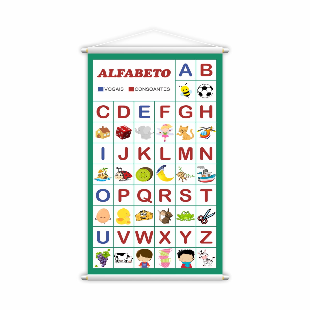 Banners Pedagógicos Escolares Alfabeto Vogais e Consoantes