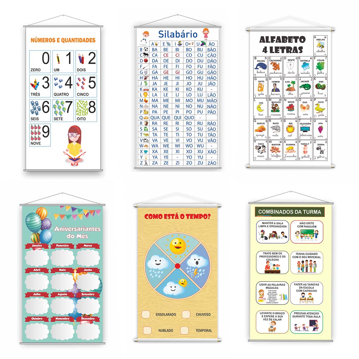 Banners Pedagógicos Kit 6 Unidades Modelos