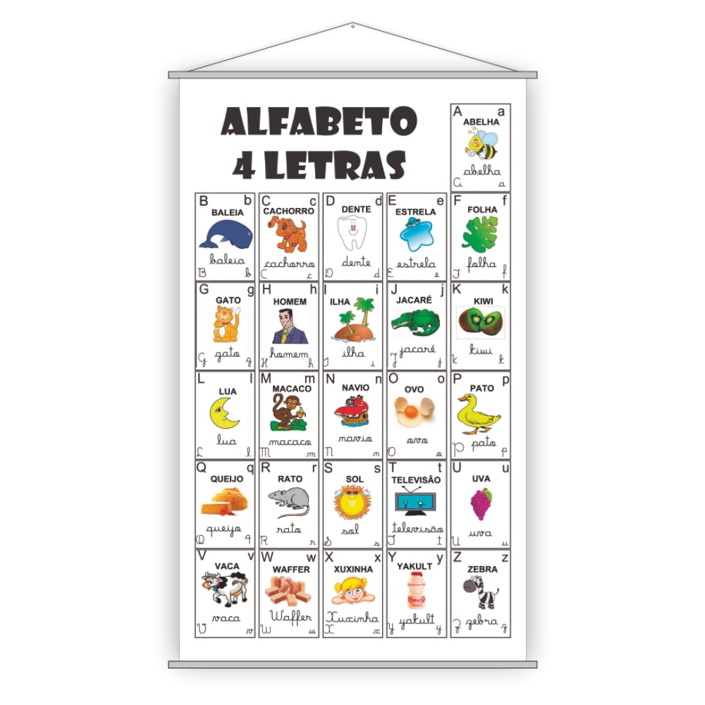 Banner Pedagógico Kit 3 und - Alfabeto 4 Tipos de Letras + Tabuada da  Multiplicação + Tabuada da Divisão