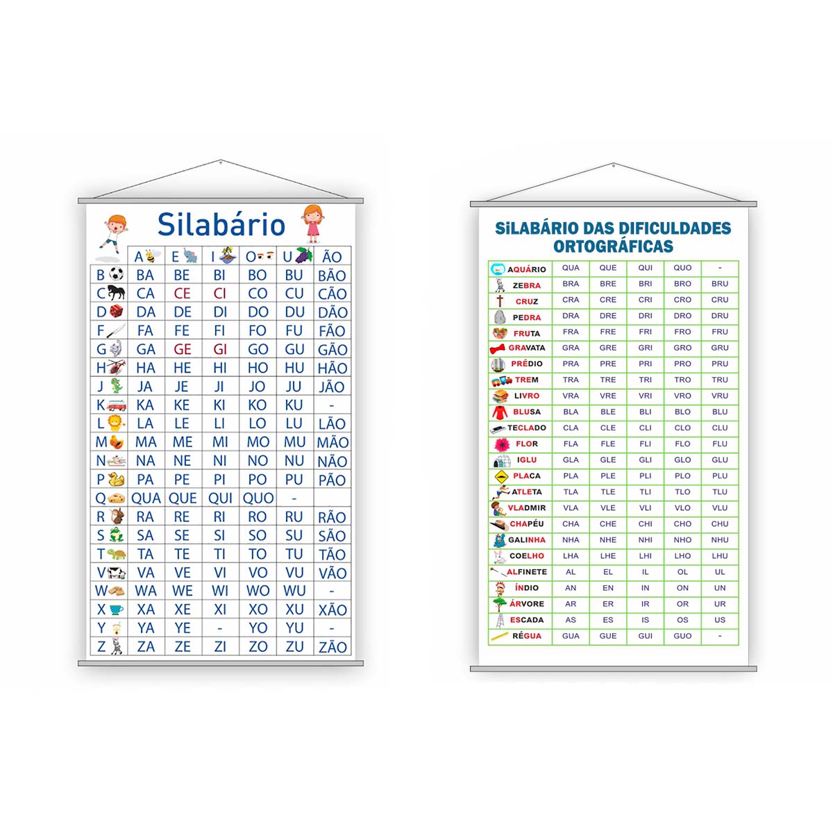 Kit Banners Silabário Simples + Dificuldades Ortográficas