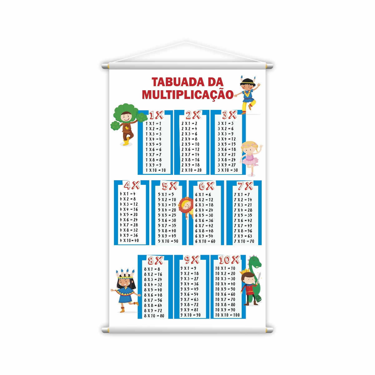 Tabuada De Multiplicação Para Preencher Em Madeira Mdf na