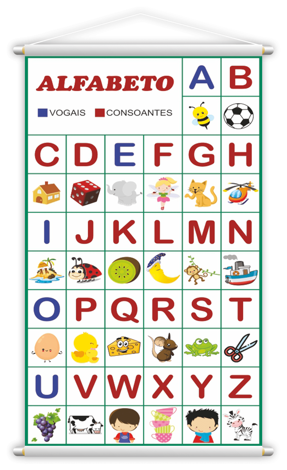 Vogais + Alfabeto Vogais Português Kit 2 Banners - Loja PlimShop