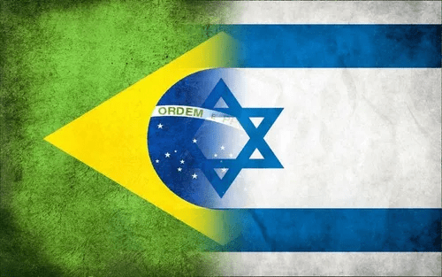 Adesivo Teto Bandeira Brasil e Israel 190x110cm