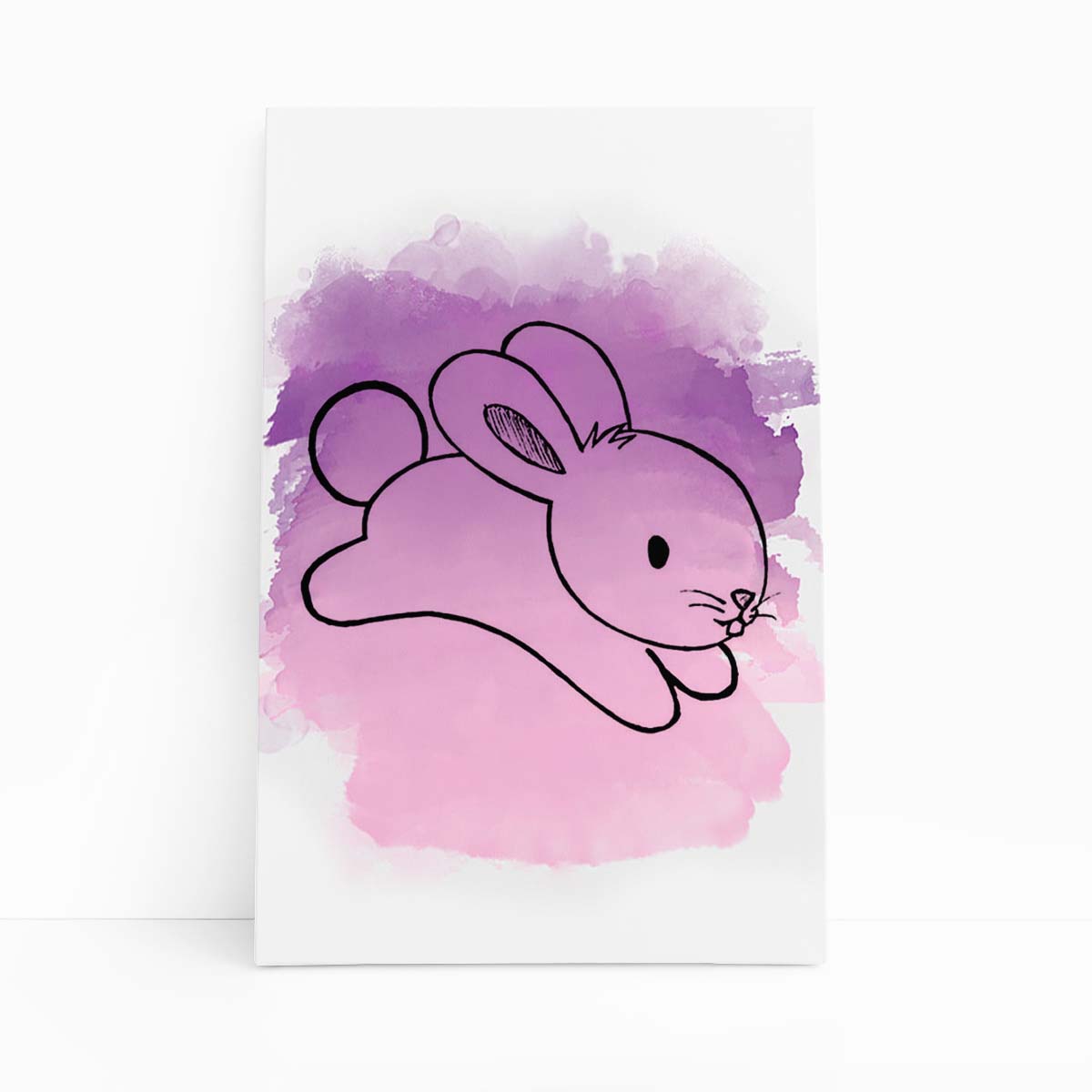 Coelho Roxo Animais Colorido Infantil Quadro Canvas