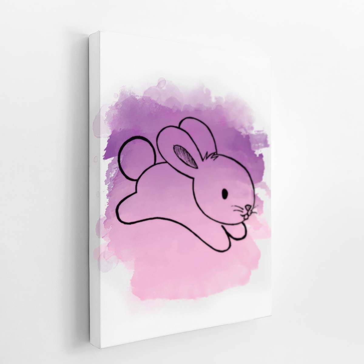 Panda Desenho Animais Roxo Infantil Quadro Canvas 100x70cm