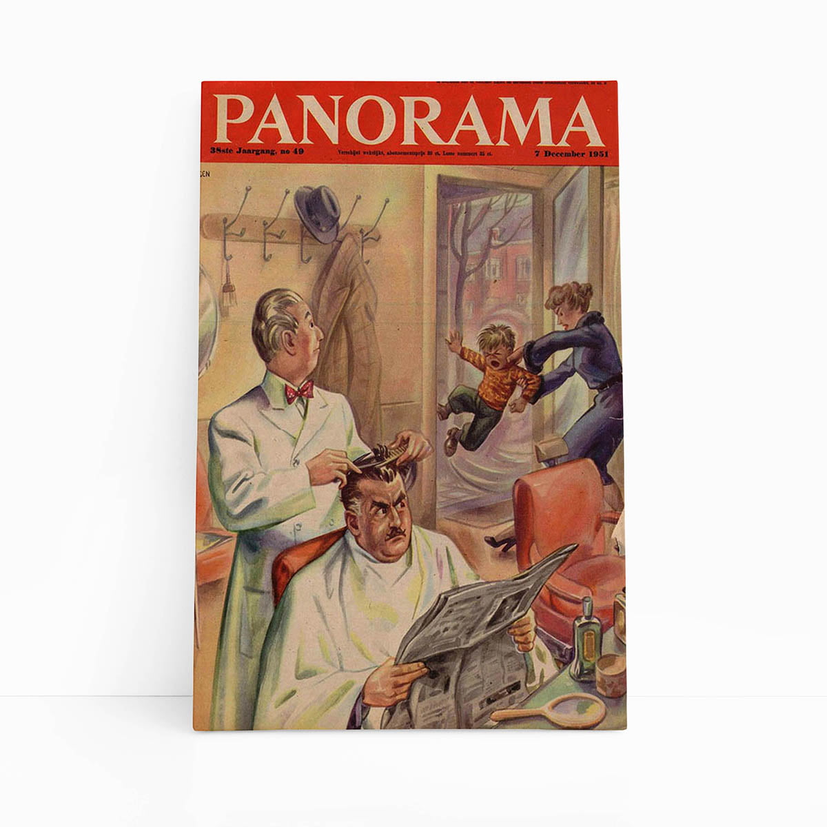 Quadro Barbearia Panorama Retro Vintage Canvas