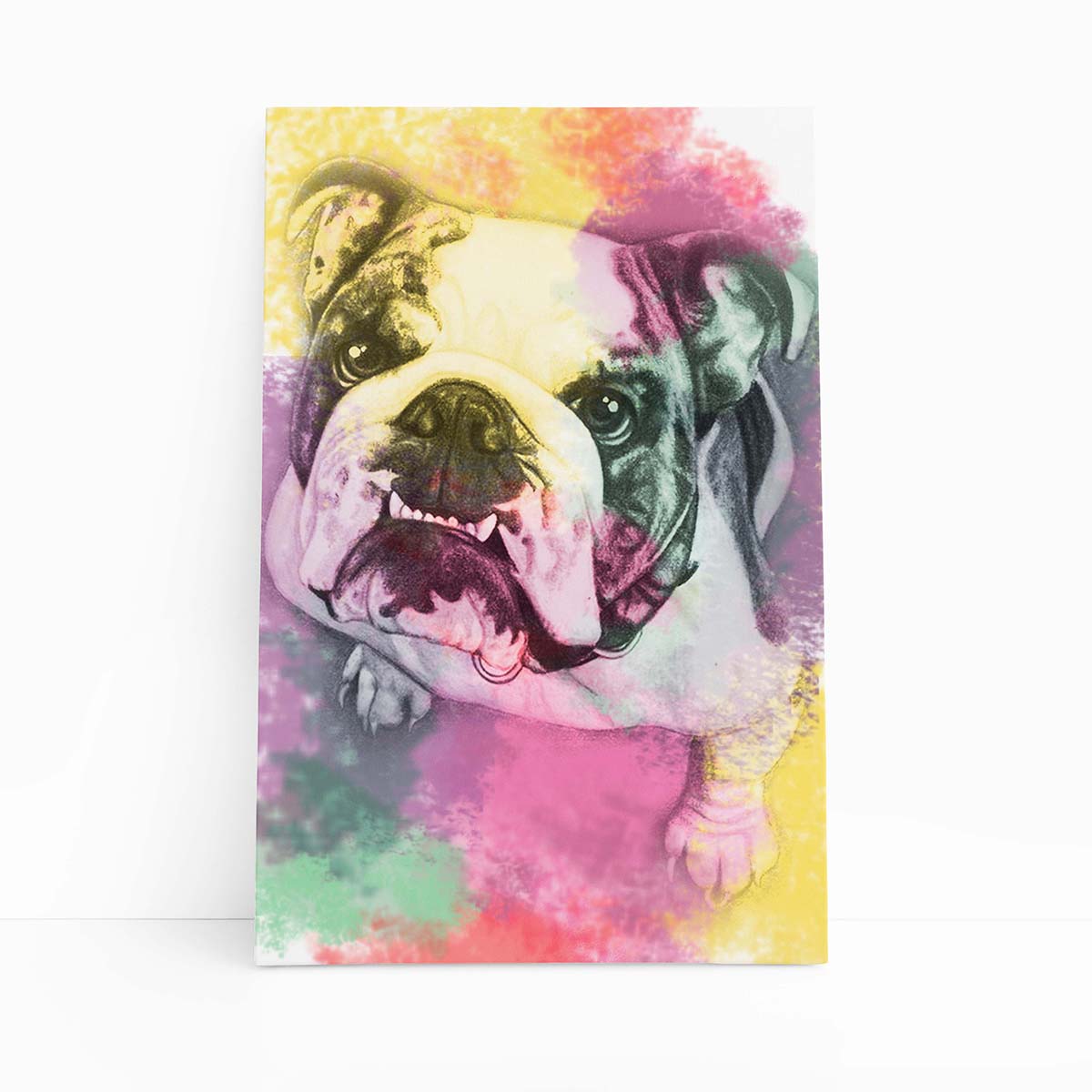 Quadro Cachorro Buldogue Inglês Aquarela Canvas