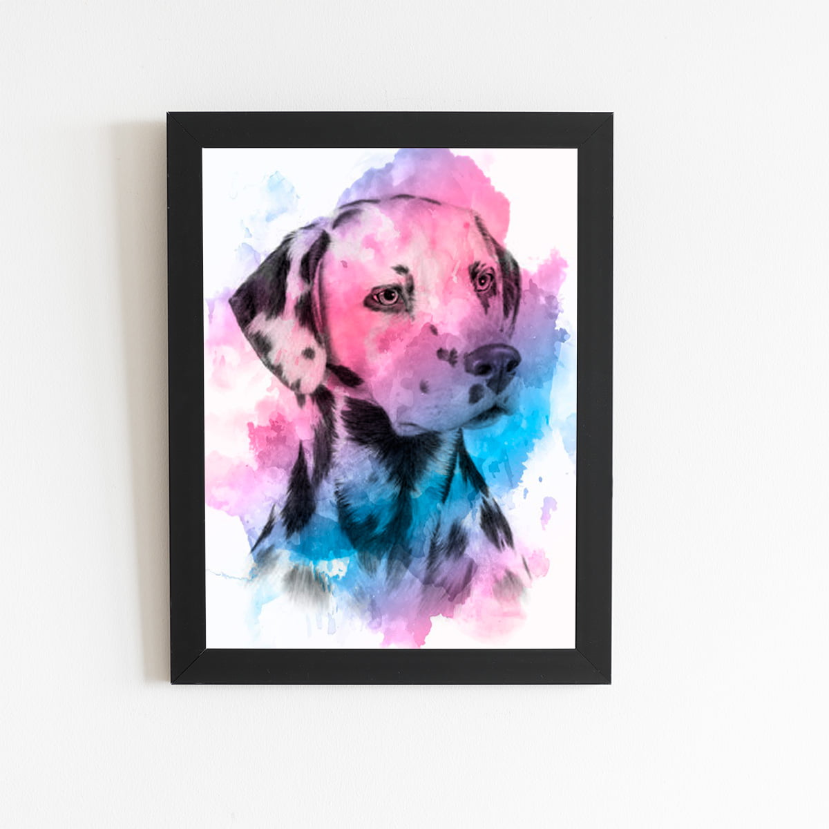 Quadro Cão Cachorro Dálmata Aquarela Moldura