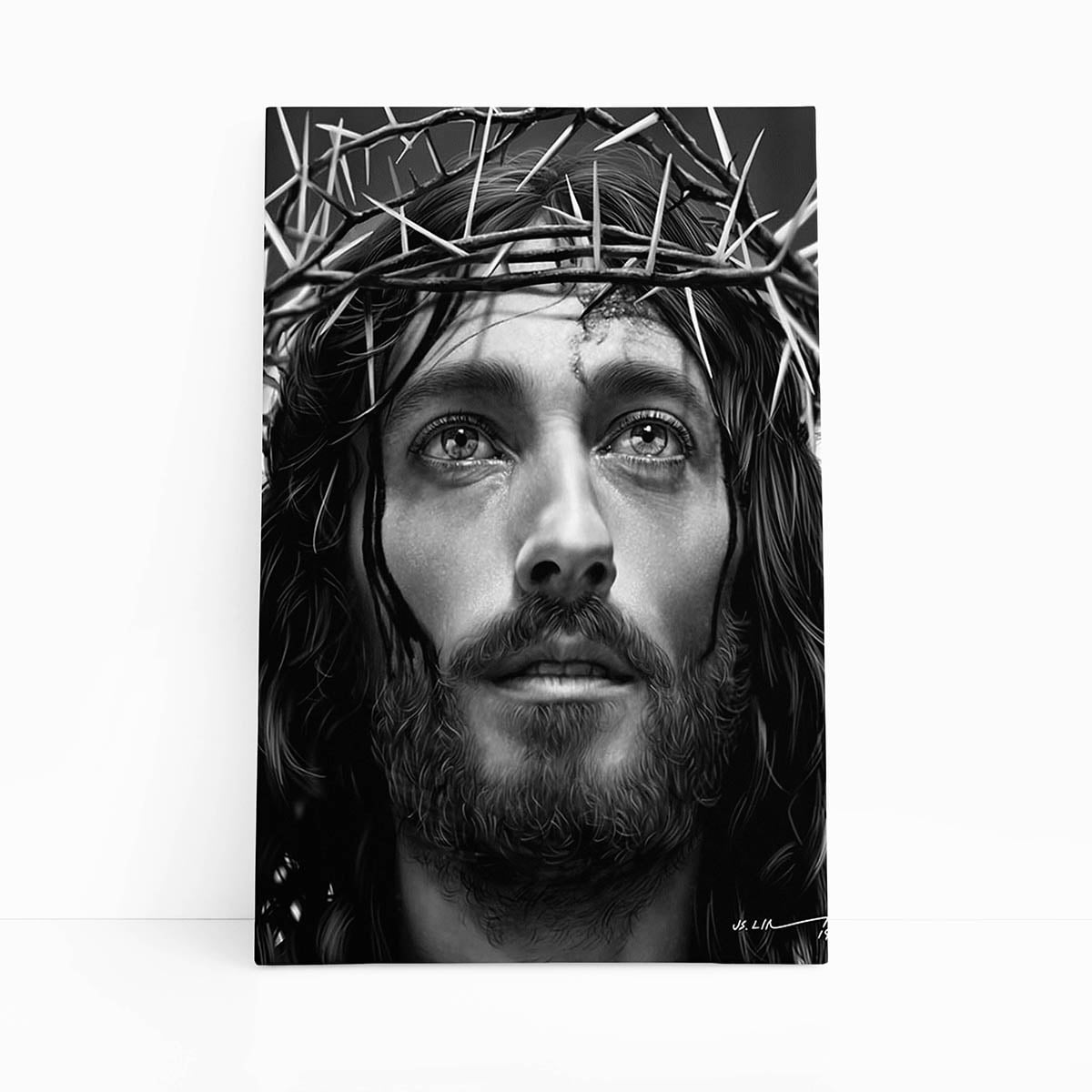 Quadro Jesus Cristo Desenho Coroa Espinhos Canvas 