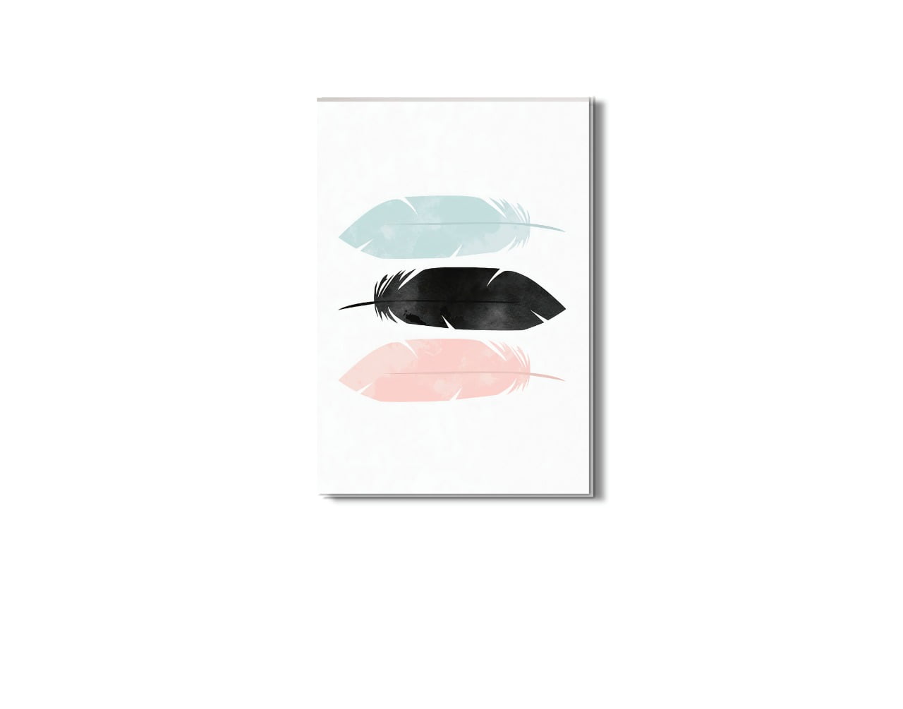 Quadro Minimalista Penas Coloridas Pássaro Canvas