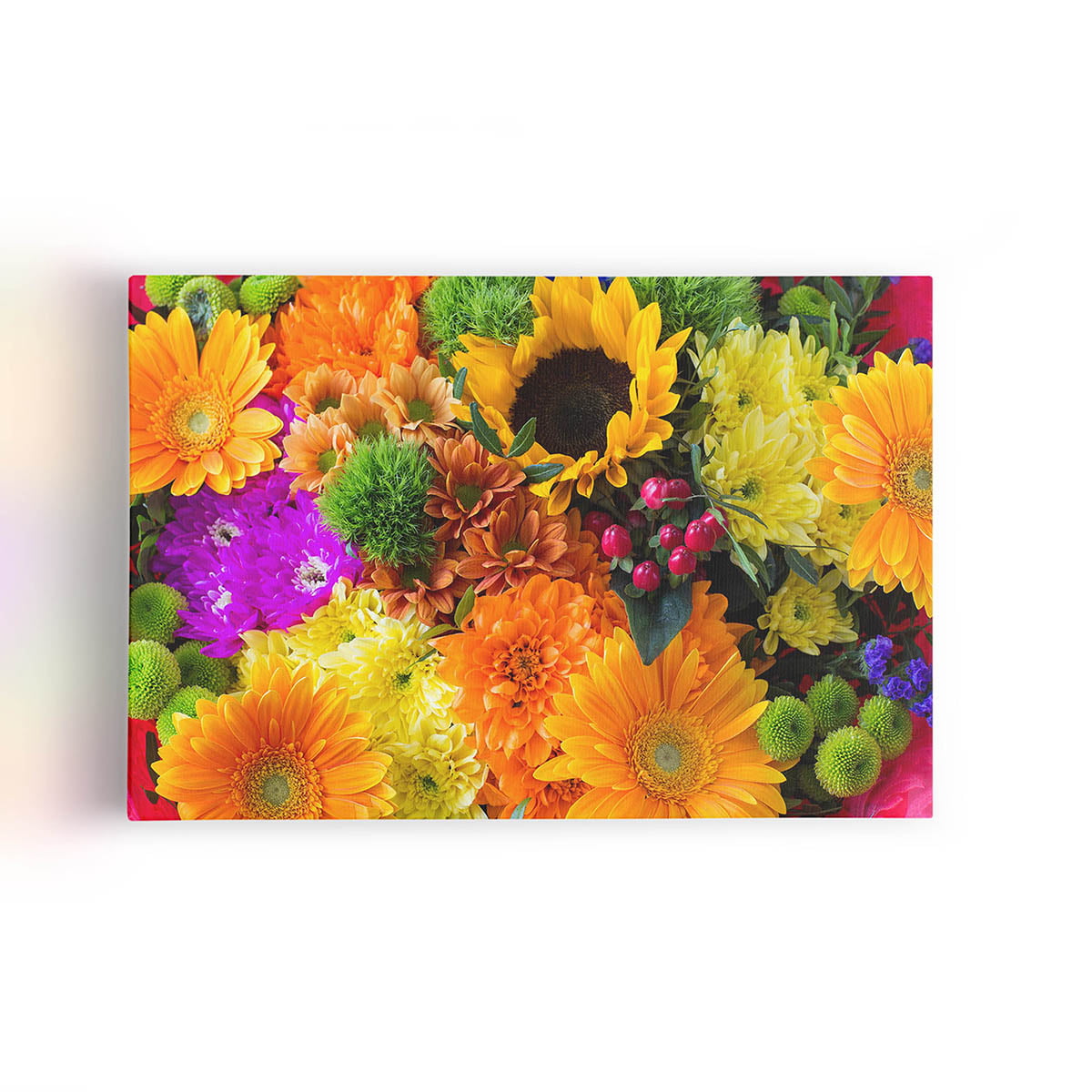 Quadro Mix Colorido de Flores Decorativo Canvas