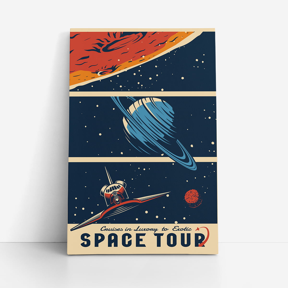 Quadro Space Tour Espaço Universo Foguete Canvas