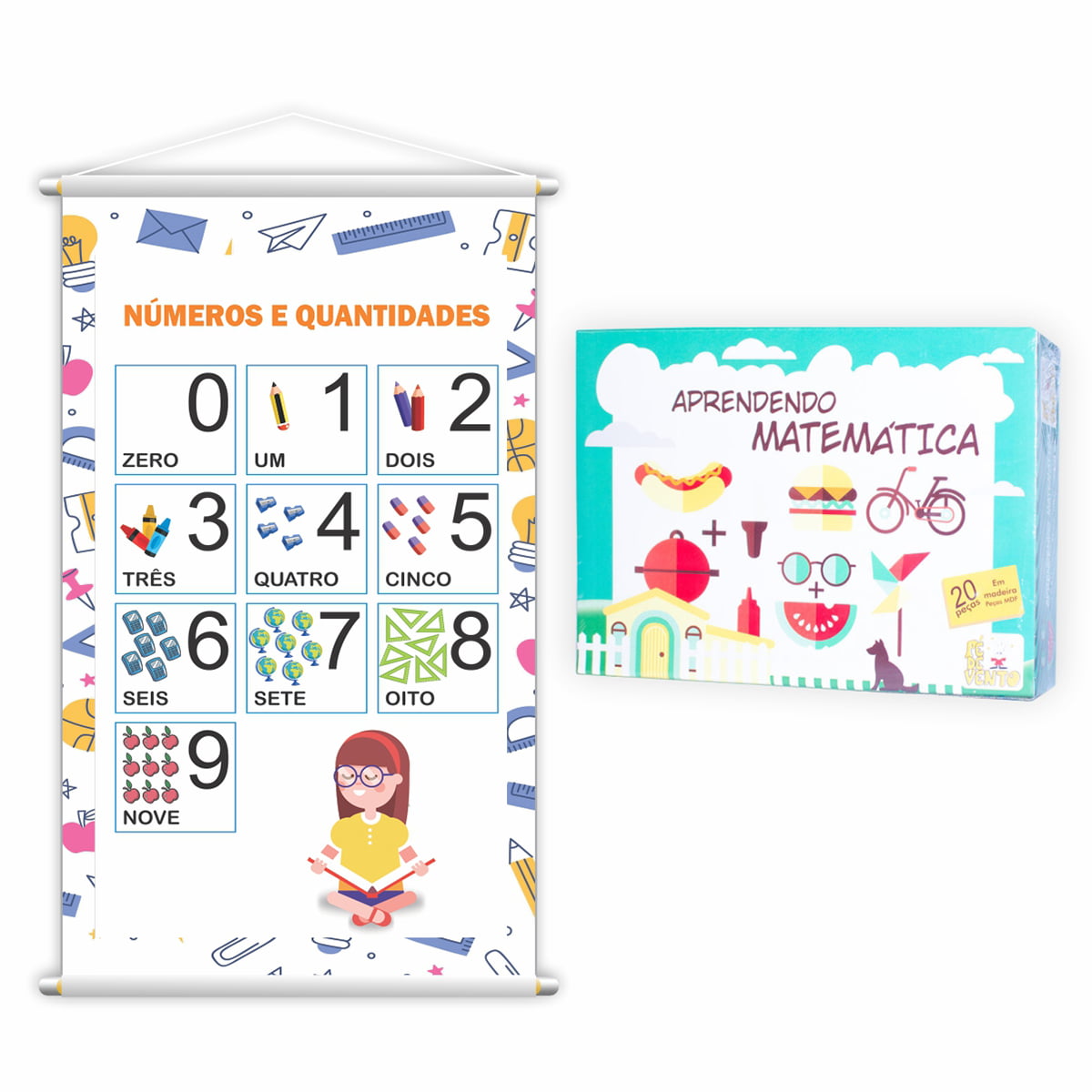 Kit Jogo Aprendendo Matemática + Banner Números 0 a 9 P - Loja PlimShop