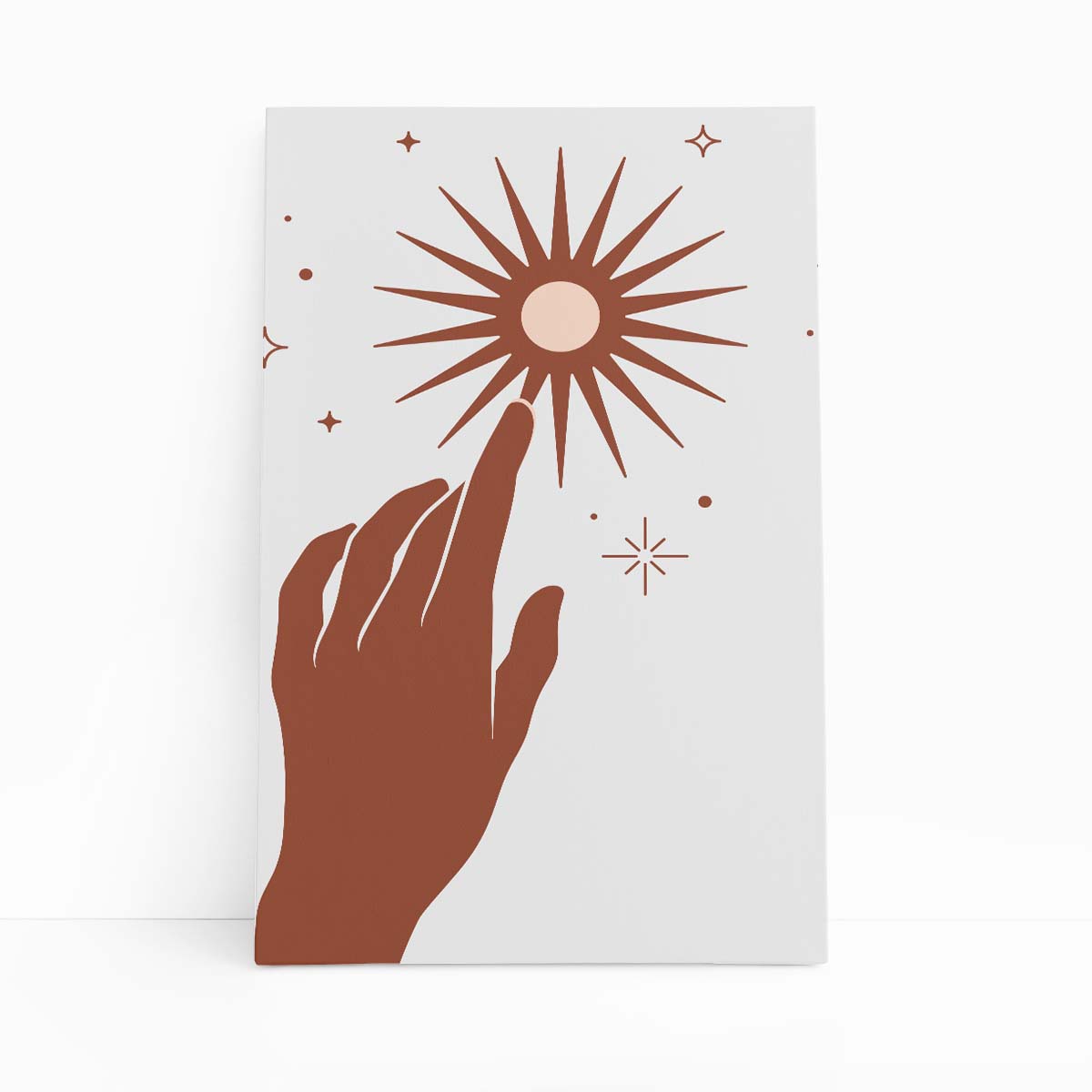 Sol Astros Arte Mãos Minimalista Quadro Canvas